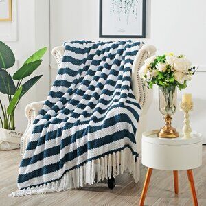 Kensington Garden Greenwich Knitted Throw Size 50 X 60